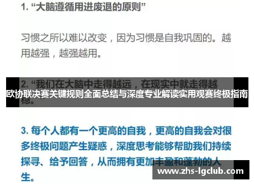 欧协联决赛关键规则全面总结与深度专业解读实用观赛终极指南