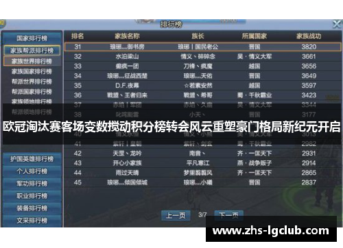 欧冠淘汰赛客场变数搅动积分榜转会风云重塑豪门格局新纪元开启